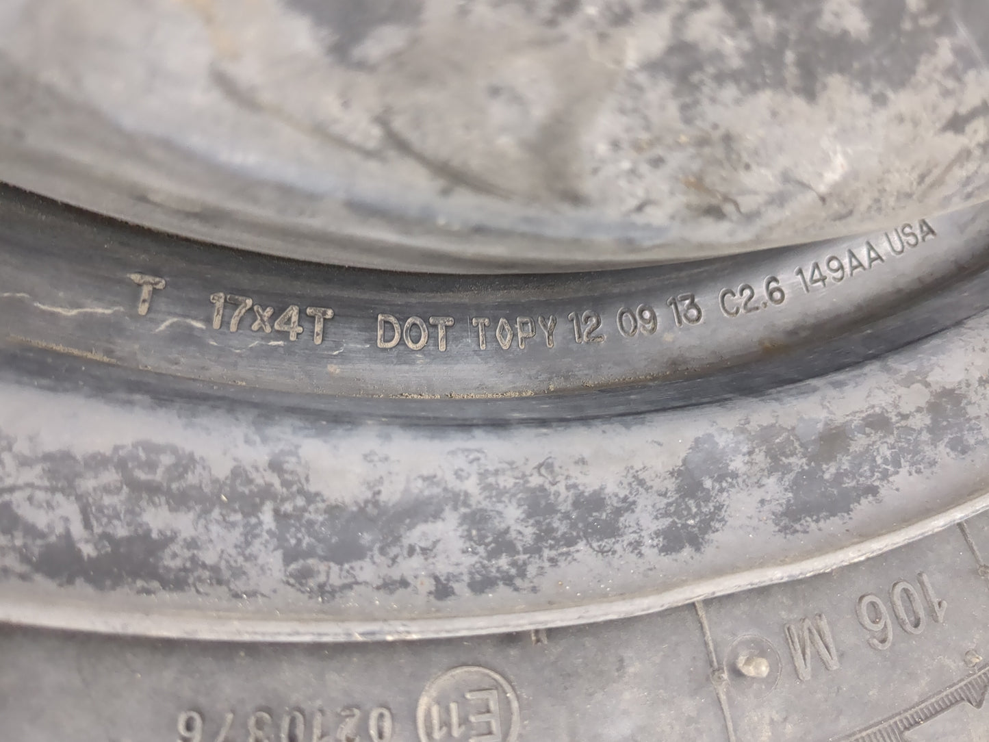 2009-2020 Dodge Journey Spare Donut Tire Wheel Rim Oem 1462448 - Oemusedautoparts1.com