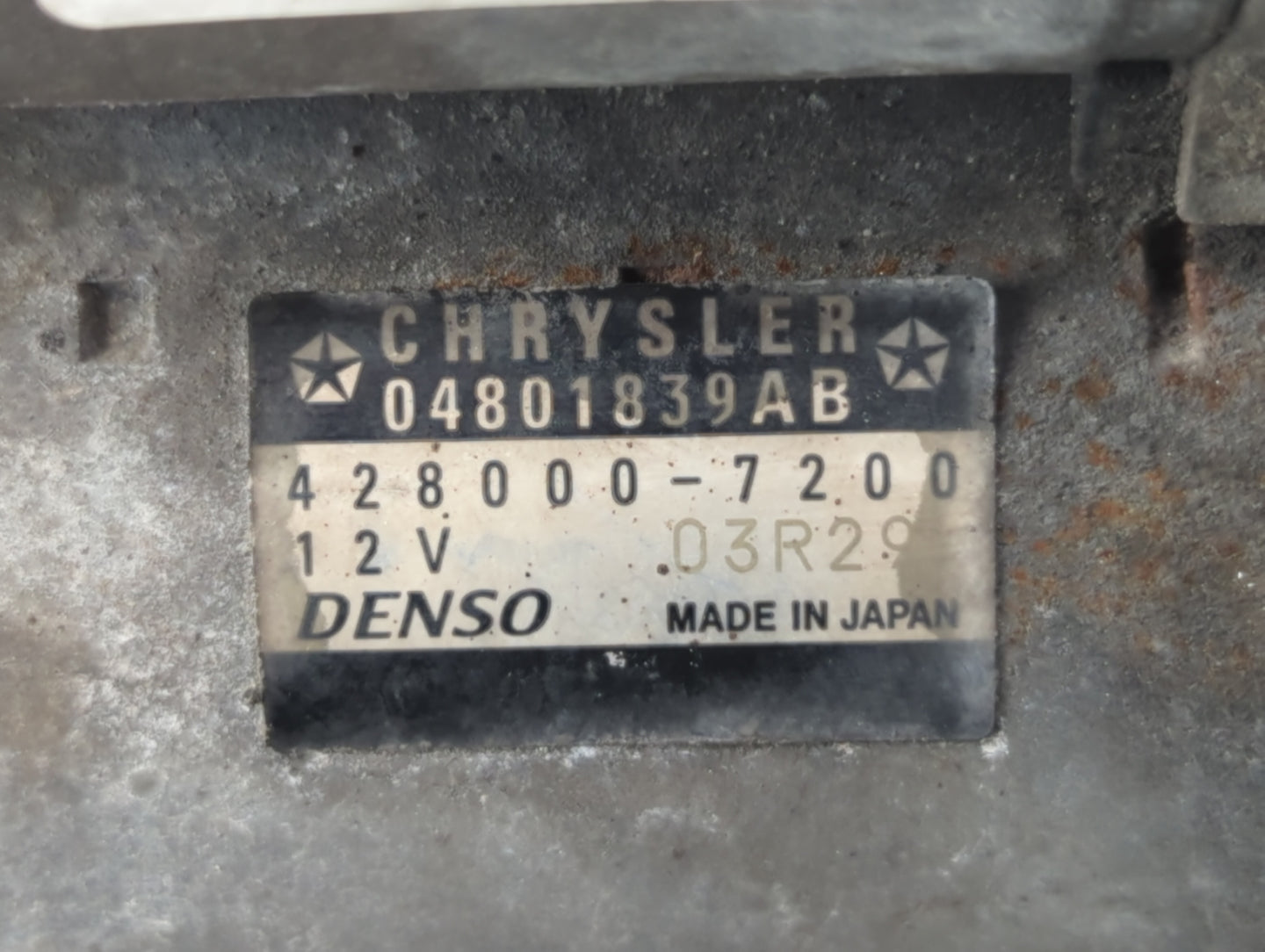 2011-2019 Dodge Journey Car Starter Motor Solenoid OEM P/N:428000-7200 04801839AB Fits OEM Used Auto Parts - Oemusedautopart