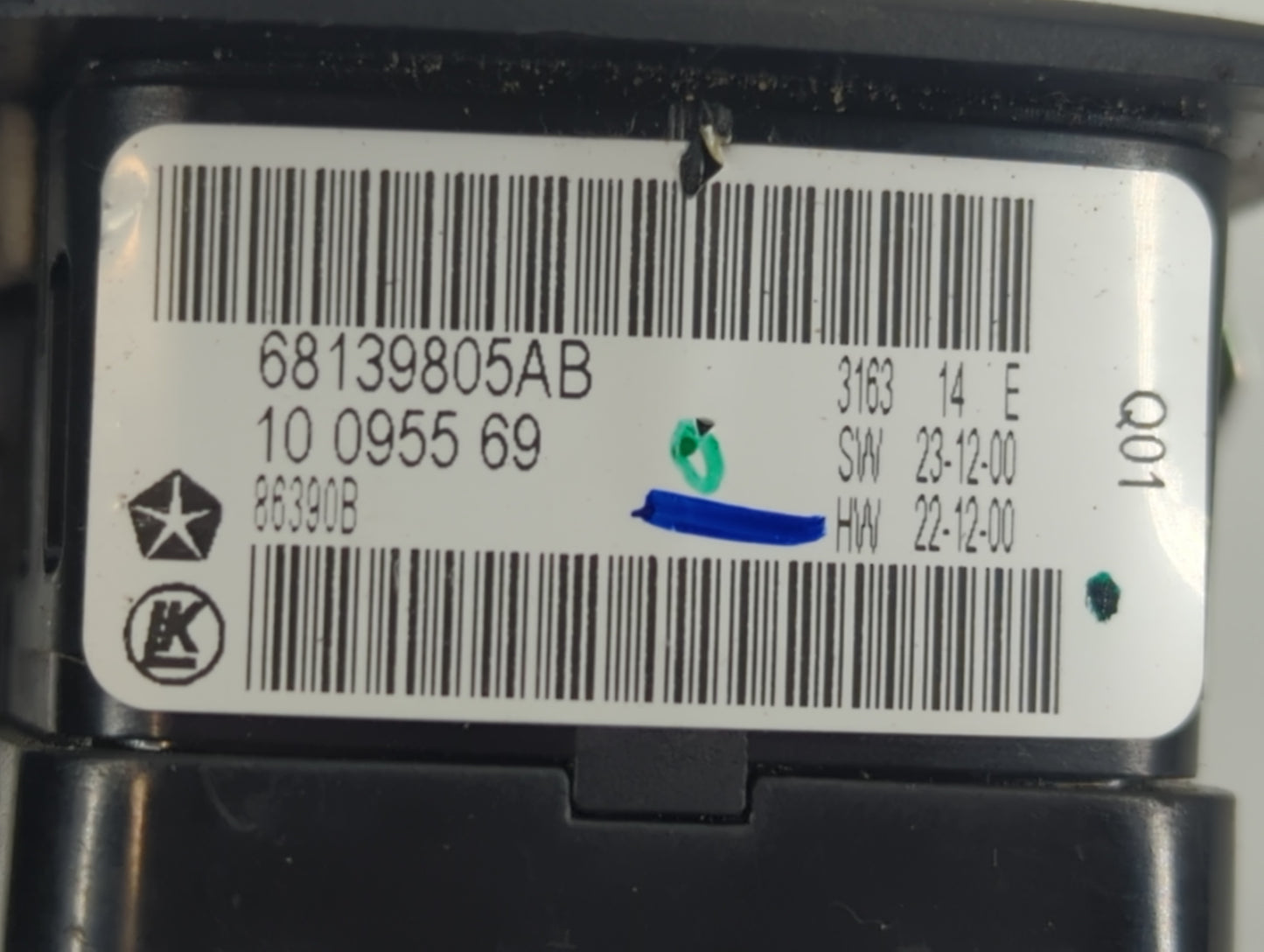 2018-2019 Dodge Journey Master Power Window Switch Replacement Driver Side Left P/N:68139805AB Fits Fits 2013 2014 2018 2019