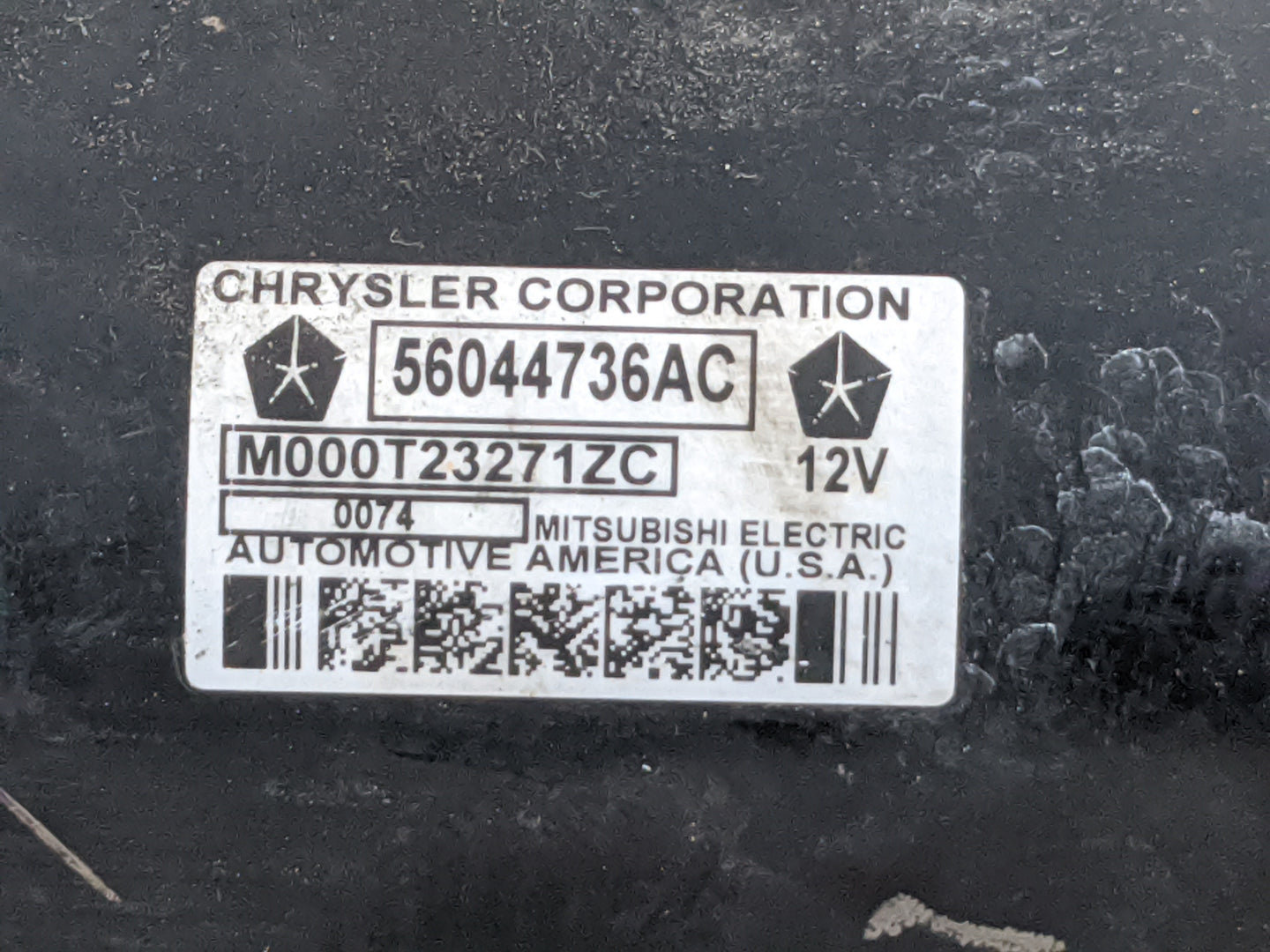2014 Dodge Ram 1500 Car Starter Motor Solenoid OEM P/N:56044736AC Fits OEM Used Auto Parts - Oemusedautoparts1.com