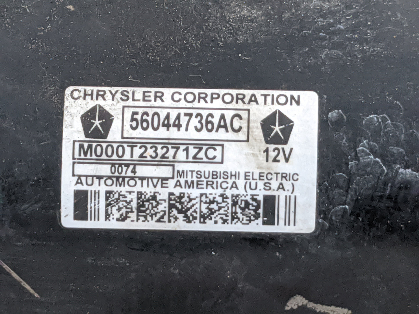 2014 Dodge Ram 1500 Car Starter Motor Solenoid OEM P/N:56044736AC Fits OEM Used Auto Parts - Oemusedautoparts1.com