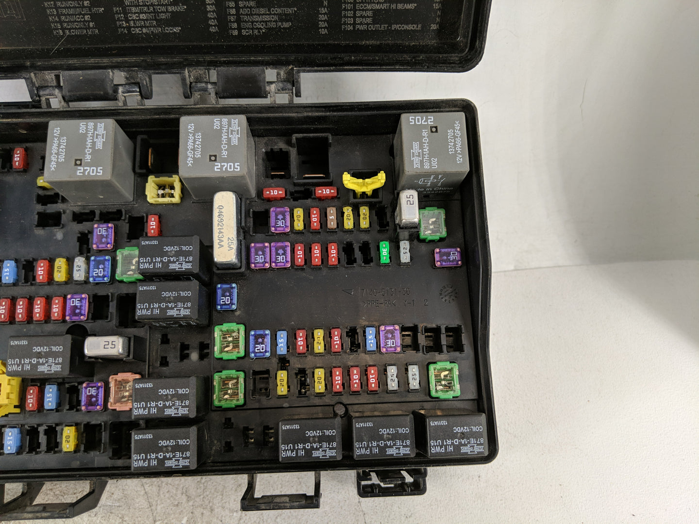 2014 Dodge Ram 1500 Fusebox Fuse Box Panel Relay Module P/N:P68089578AG Fits OEM Used Auto Parts - Oemusedautoparts1.com