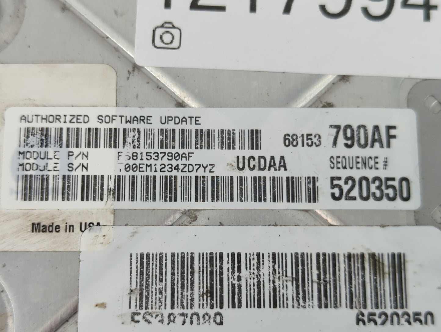 2014 Dodge Ram 1500 PCM Engine Control Computer ECU ECM PCU OEM P/N:68153790AF Fits OEM Used Auto Parts - Oemusedautoparts1.