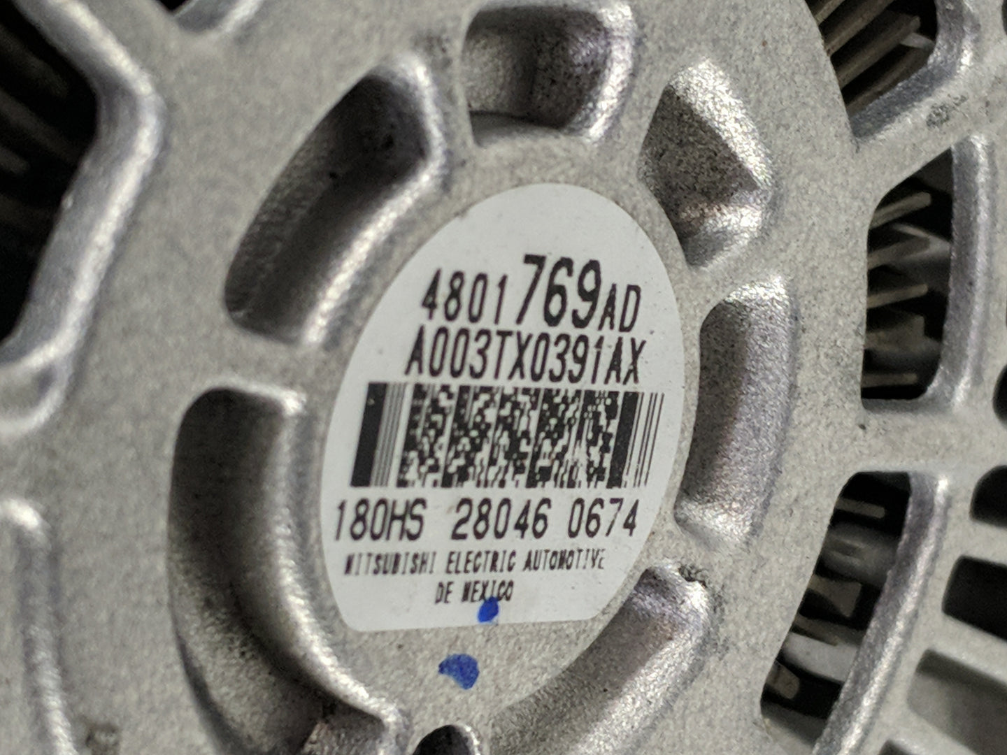 2014 Dodge Ram 1500 Alternator Replacement Generator Charging Assembly Engine OEM P/N:4801769AD Fits OEM Used Auto Parts - O