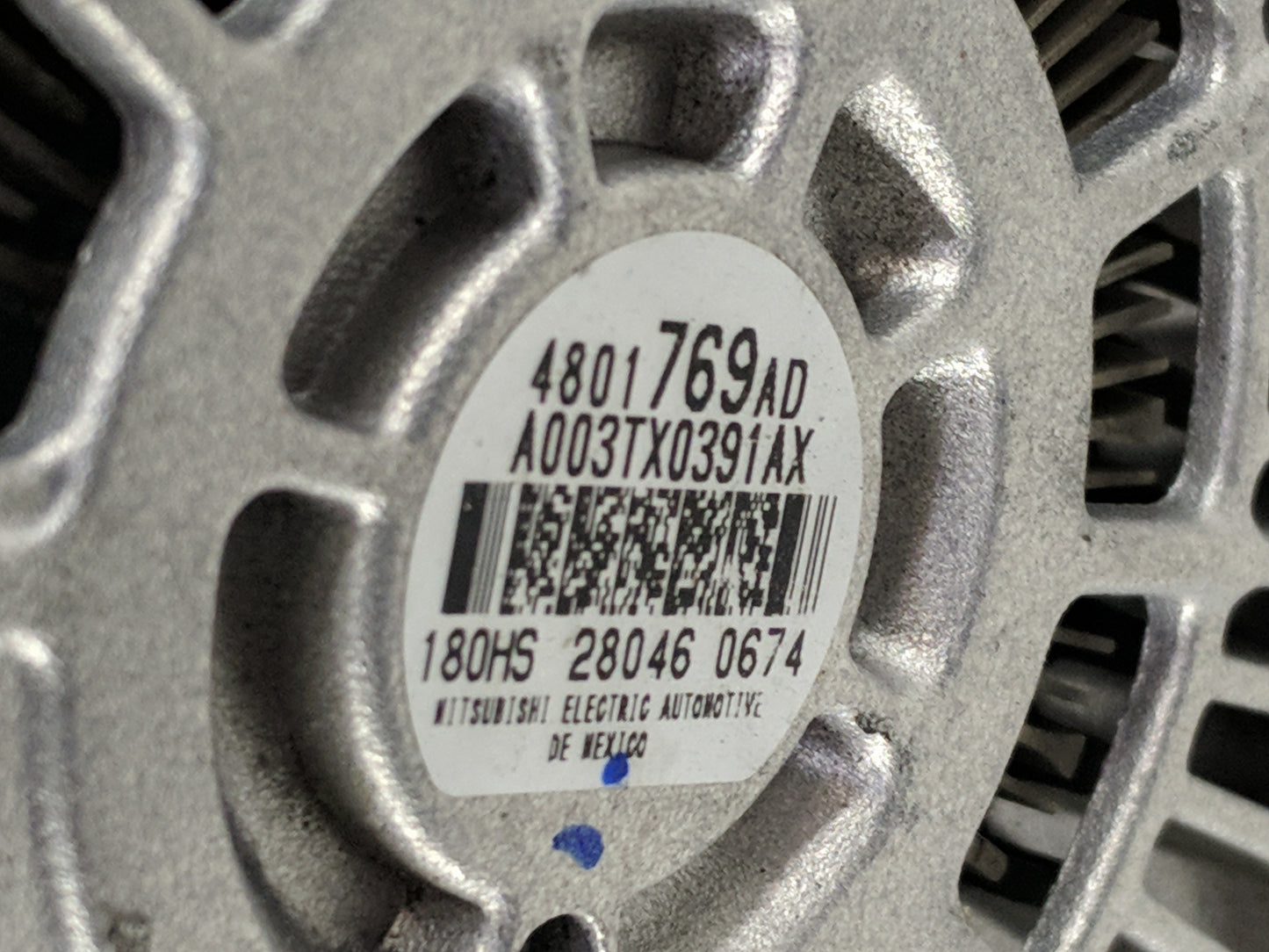 2014 Dodge Ram 1500 Alternator Replacement Generator Charging Assembly Engine OEM P/N:4801769AD Fits OEM Used Auto Parts - O
