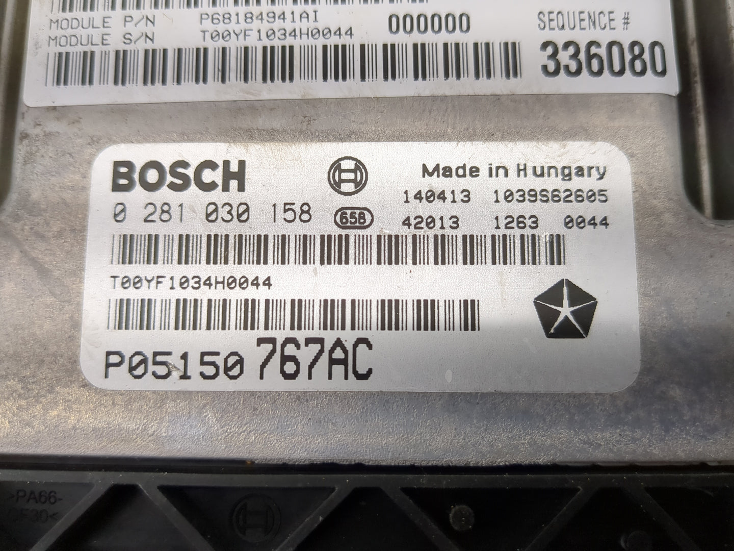 2014 Dodge Ram 1500 PCM Engine Control Computer ECU ECM PCU OEM P/N:P68184941AI T00YF1034H0044 Fits Fits 2015 2016 2017 2018