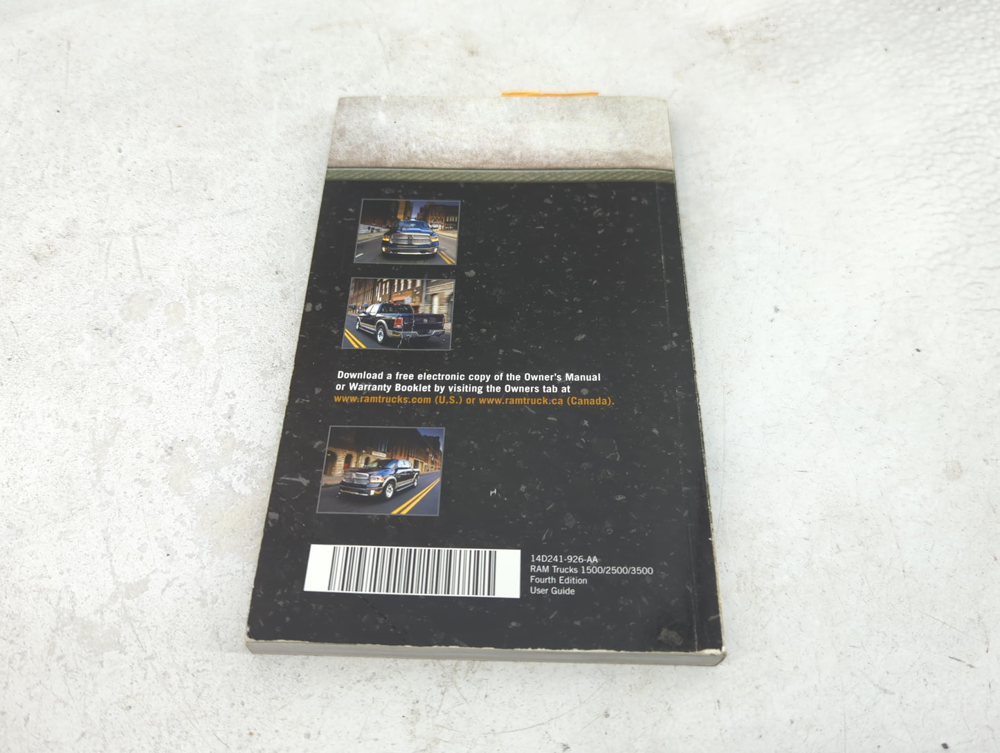 2014 Dodge Ram 1500 Owners Manual Book Guide P/N:14D241-926-AA OEM Used Auto Parts - Oemusedautoparts1.com