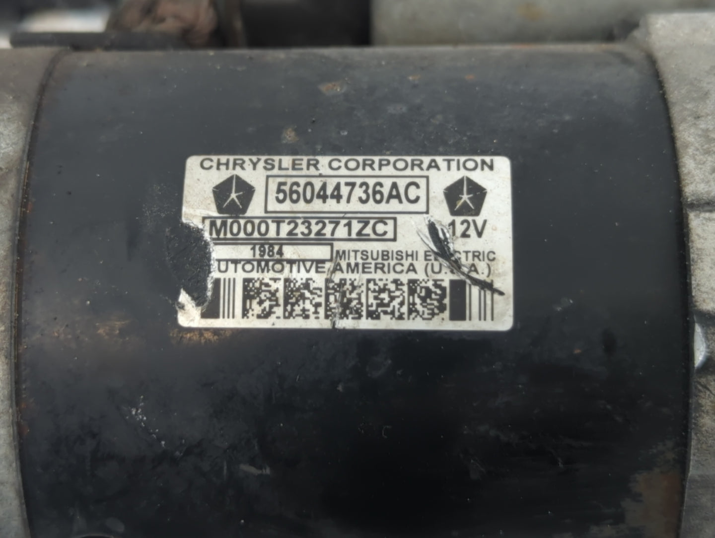 2014 Dodge Ram 1500 Car Starter Motor Solenoid OEM P/N:M000T23271ZC 56044736AC Fits OEM Used Auto Parts - Oemusedautoparts1.