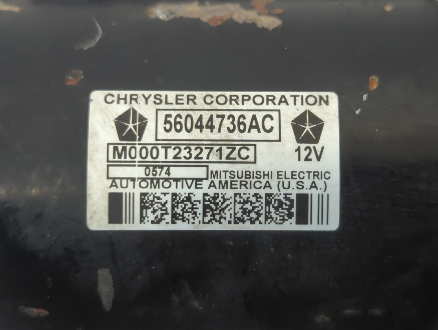 2014 Dodge Ram 1500 Car Starter Motor Solenoid OEM P/N:M000T23271ZC 56044736AC Fits OEM Used Auto Parts - Oemusedautoparts1.