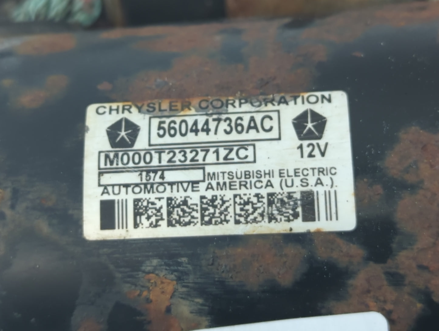 2014 Dodge Ram 1500 Car Starter Motor Solenoid OEM P/N:M000T23271ZC 56044736AC Fits OEM Used Auto Parts - Oemusedautoparts1.
