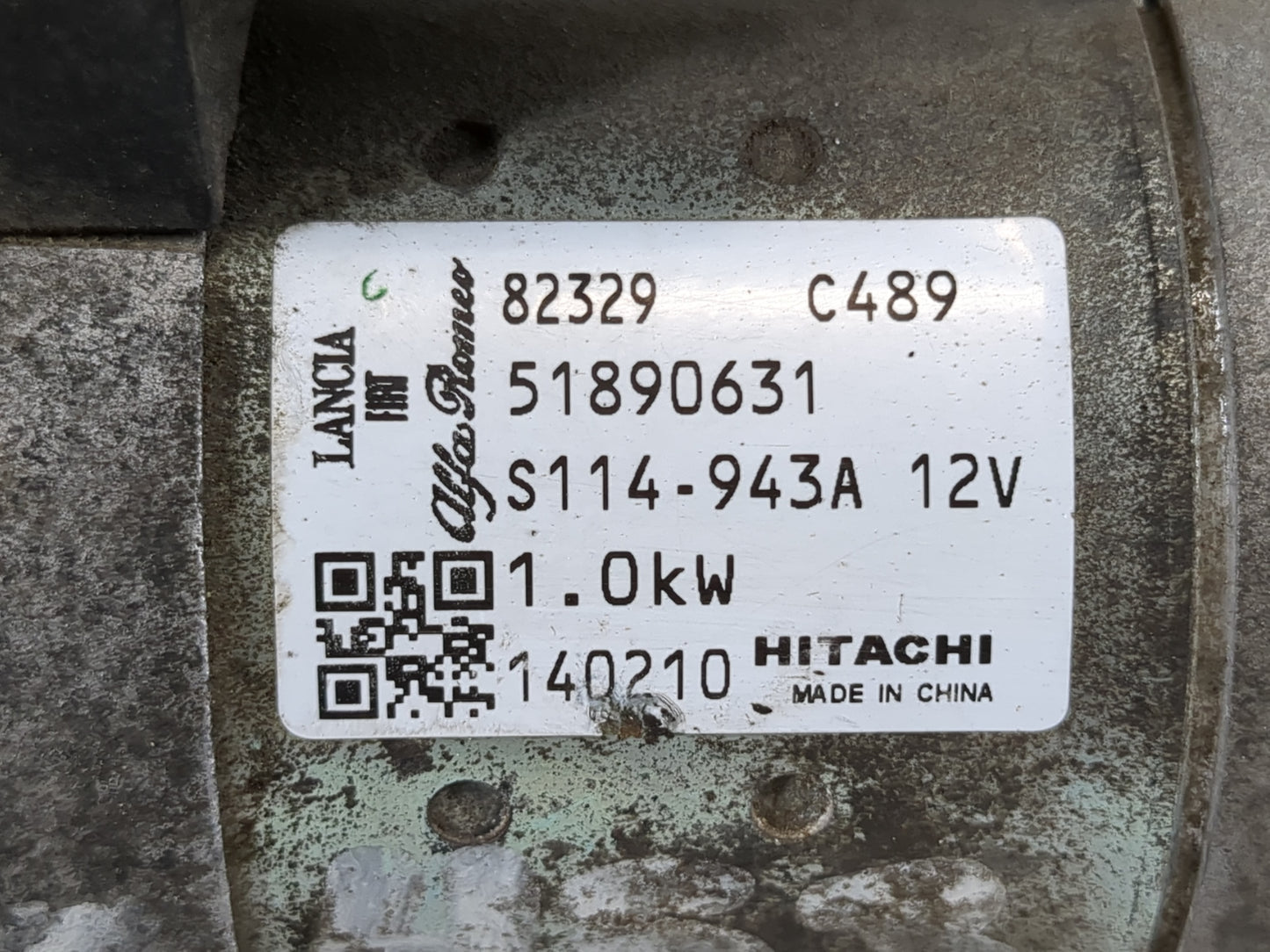 2014-2017 Fiat 500 Car Starter Motor Solenoid OEM P/N:51890631 82329 C489 Fits Fits 2014 2015 2016 2017 2018 OEM Used Auto P