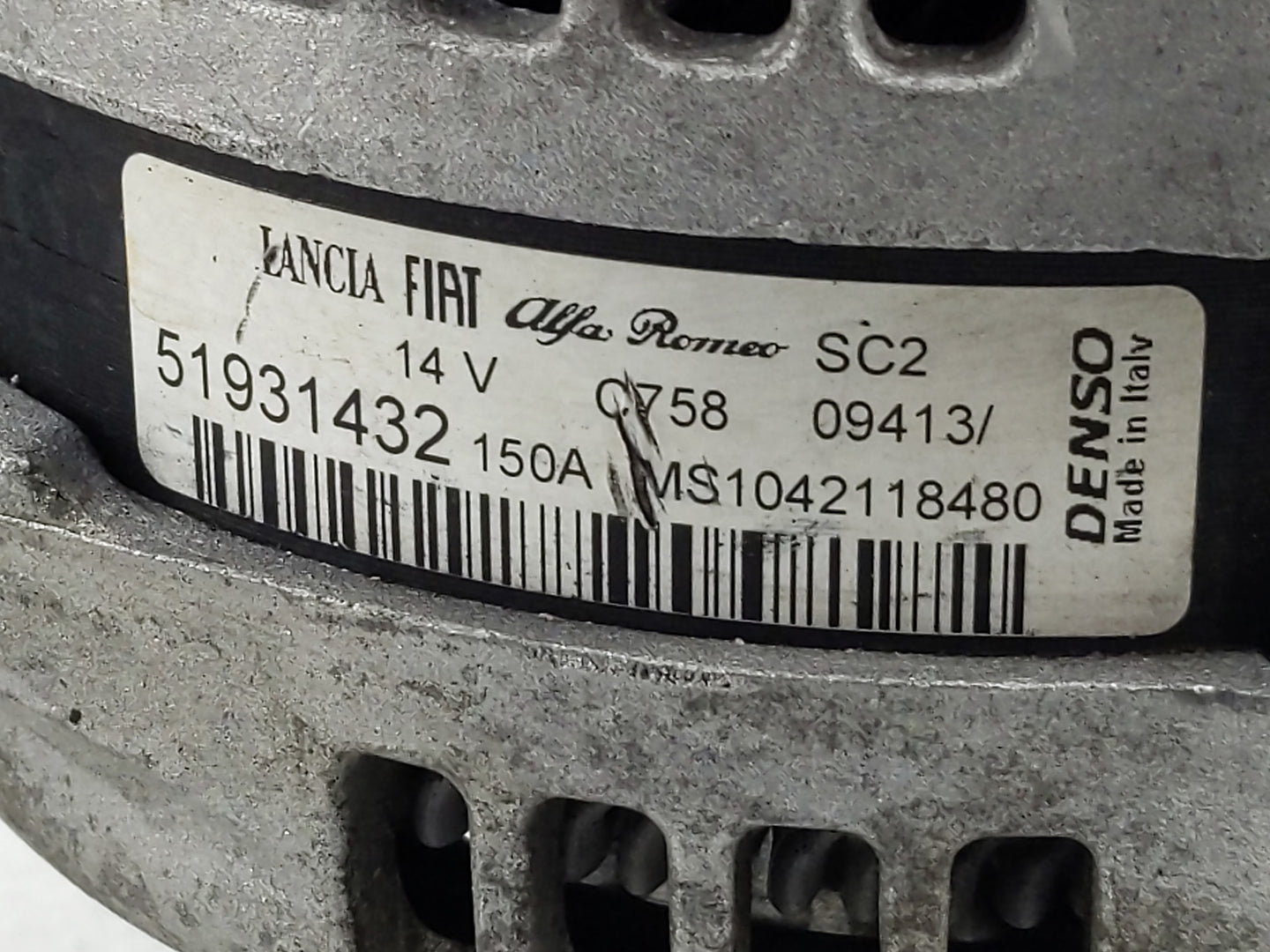 2014-2017 Fiat 500 Alternator Replacement Generator Charging Assembly Engine OEM P/N:51931432 Fits Fits 2014 2015 2016 2017 