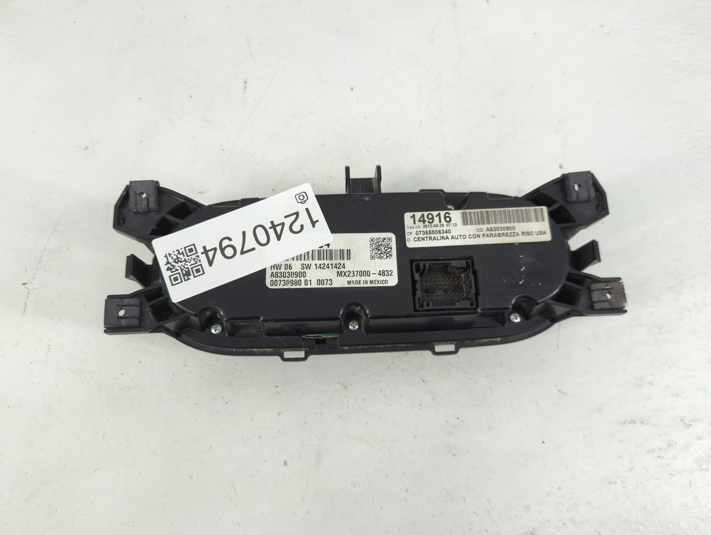 2014 Fiat 500 Climate Control Module Temperature AC/Heater Replacement P/N:MX237000-4832 Fits OEM Used Auto Parts - Oemuseda