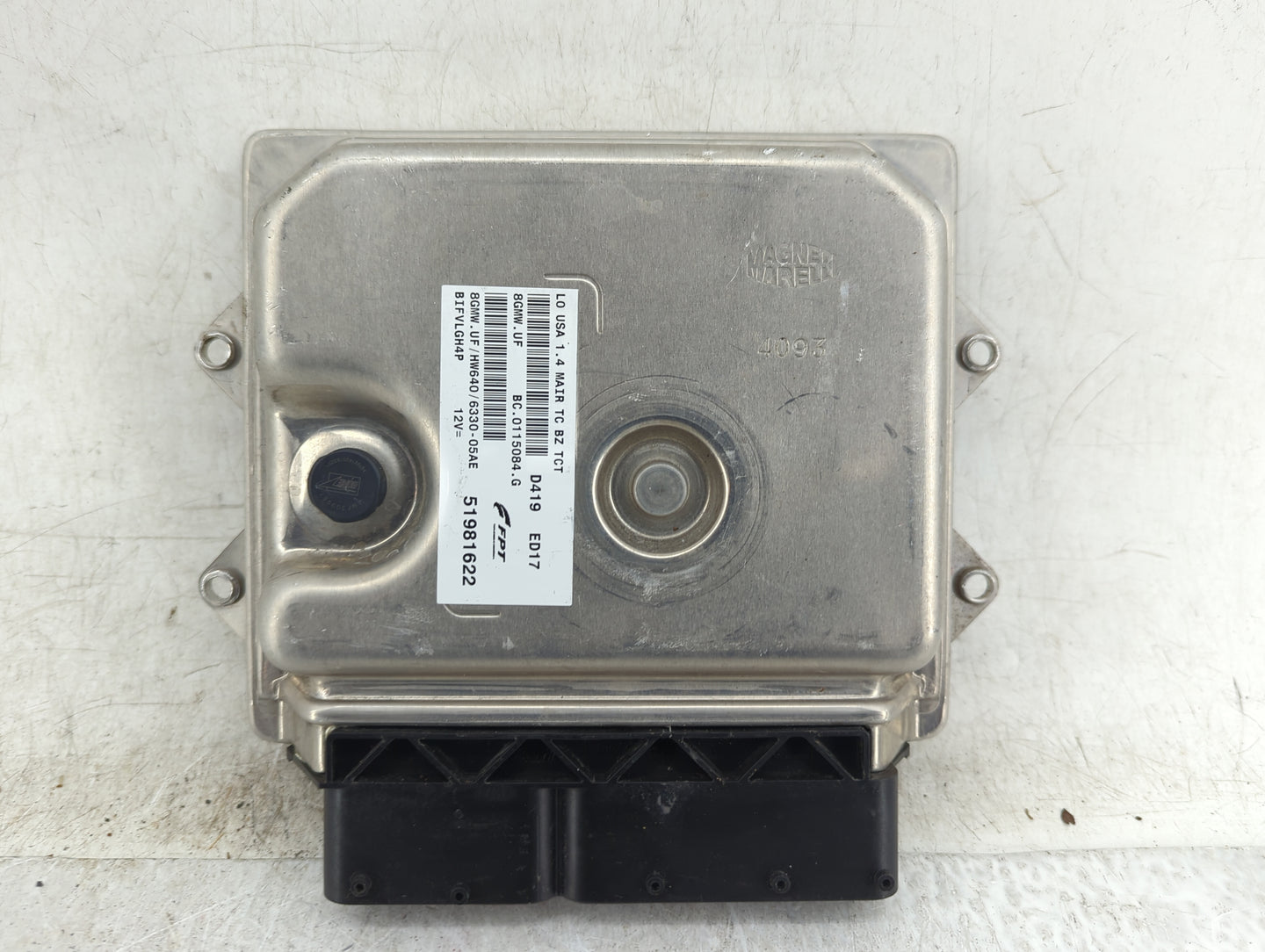 2014-2017 Fiat 500 PCM Engine Control Computer ECU ECM PCU OEM P/N:51981622 Fits Fits 2014 2015 2016 2017 OEM Used Auto Part