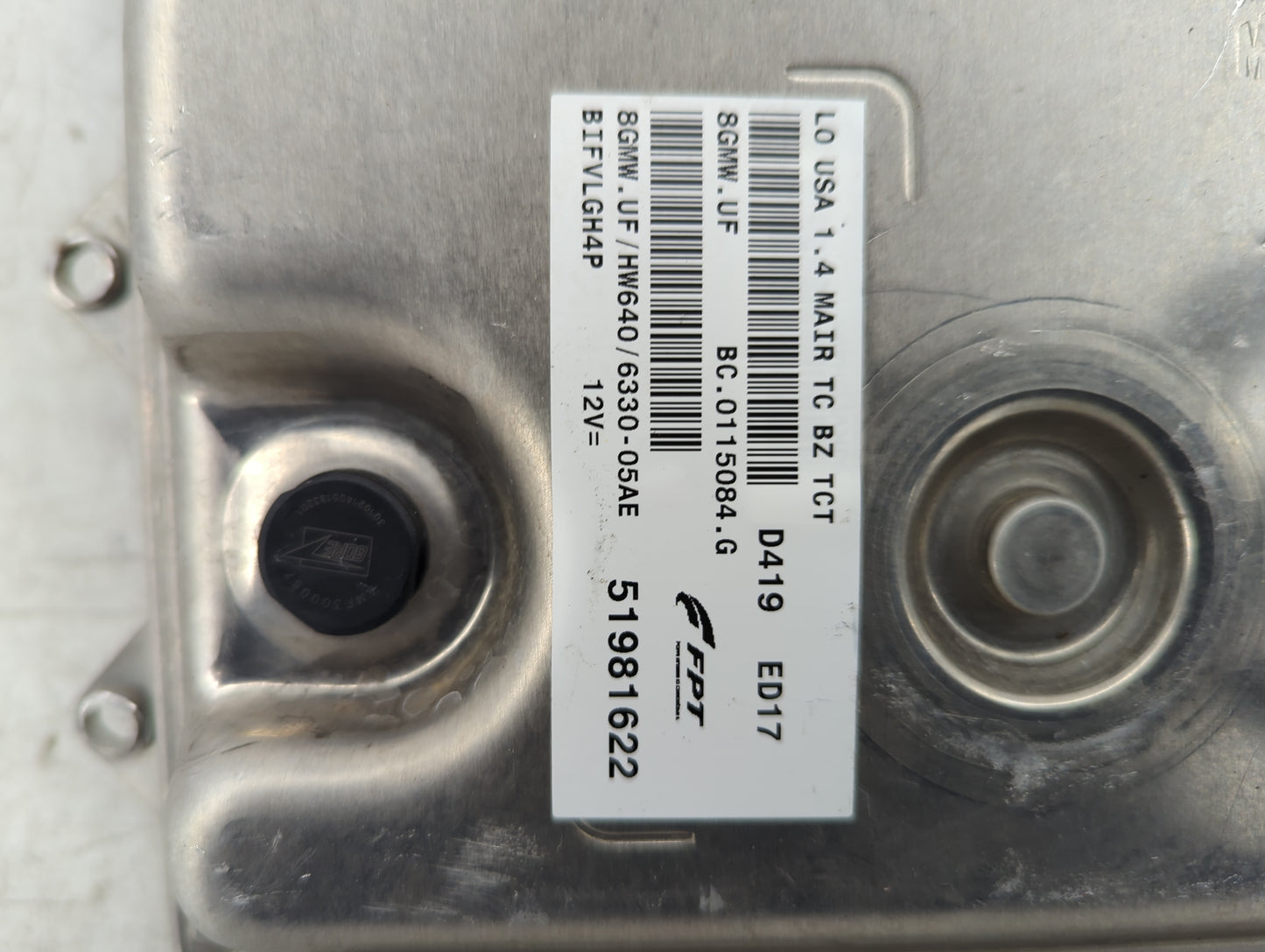 2014-2017 Fiat 500 PCM Engine Control Computer ECU ECM PCU OEM P/N:51981622 Fits Fits 2014 2015 2016 2017 OEM Used Auto Part