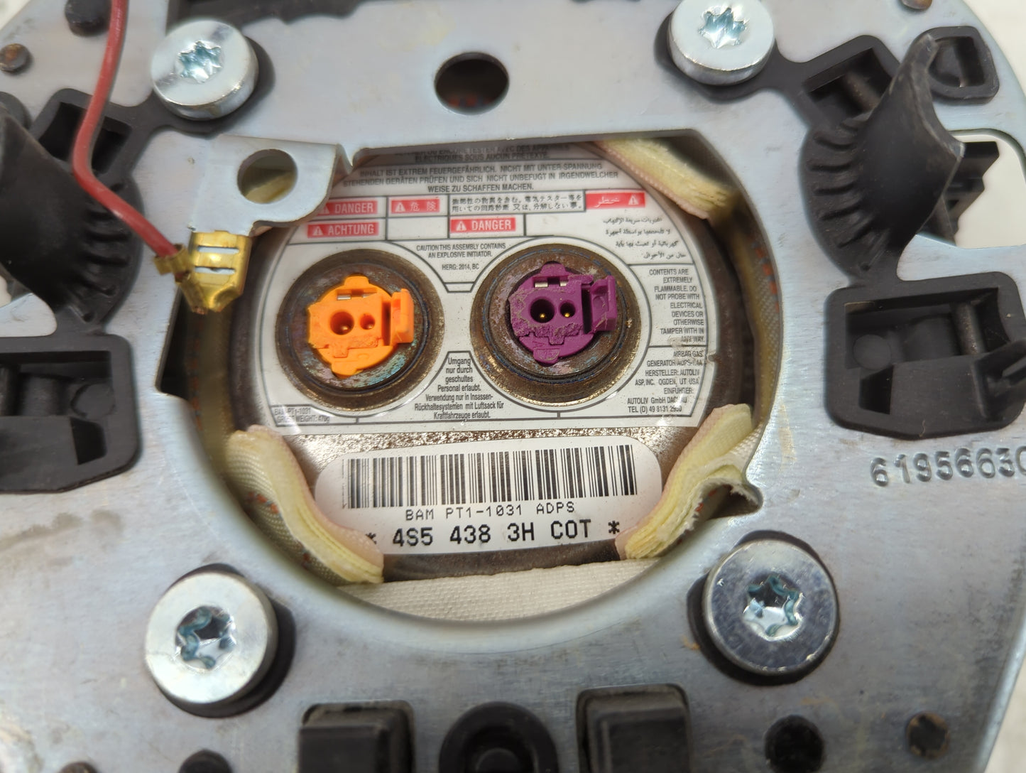 2014 Fiat 500 Air Bag Driver Left Steering Wheel Mounted P/N:T65N50794P0244 4S5 438 3H COT, BAM PT1-1031 ADPS Fits OEM Used 