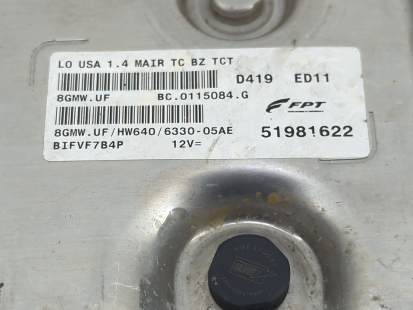 2014-2017 Fiat 500 PCM Engine Control Computer ECU ECM PCU OEM P/N:BC.0115084.G 51981622, BIFVF7B4P Fits Fits 2014 2015 2016