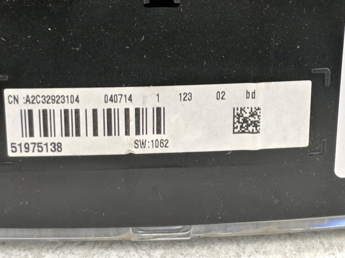2014 Fiat 500 Instrument Cluster Speedometer Gauges P/N:A2C32923104 51975138, SW:1062 Miles: Fits OEM Used Auto Parts - Oemu