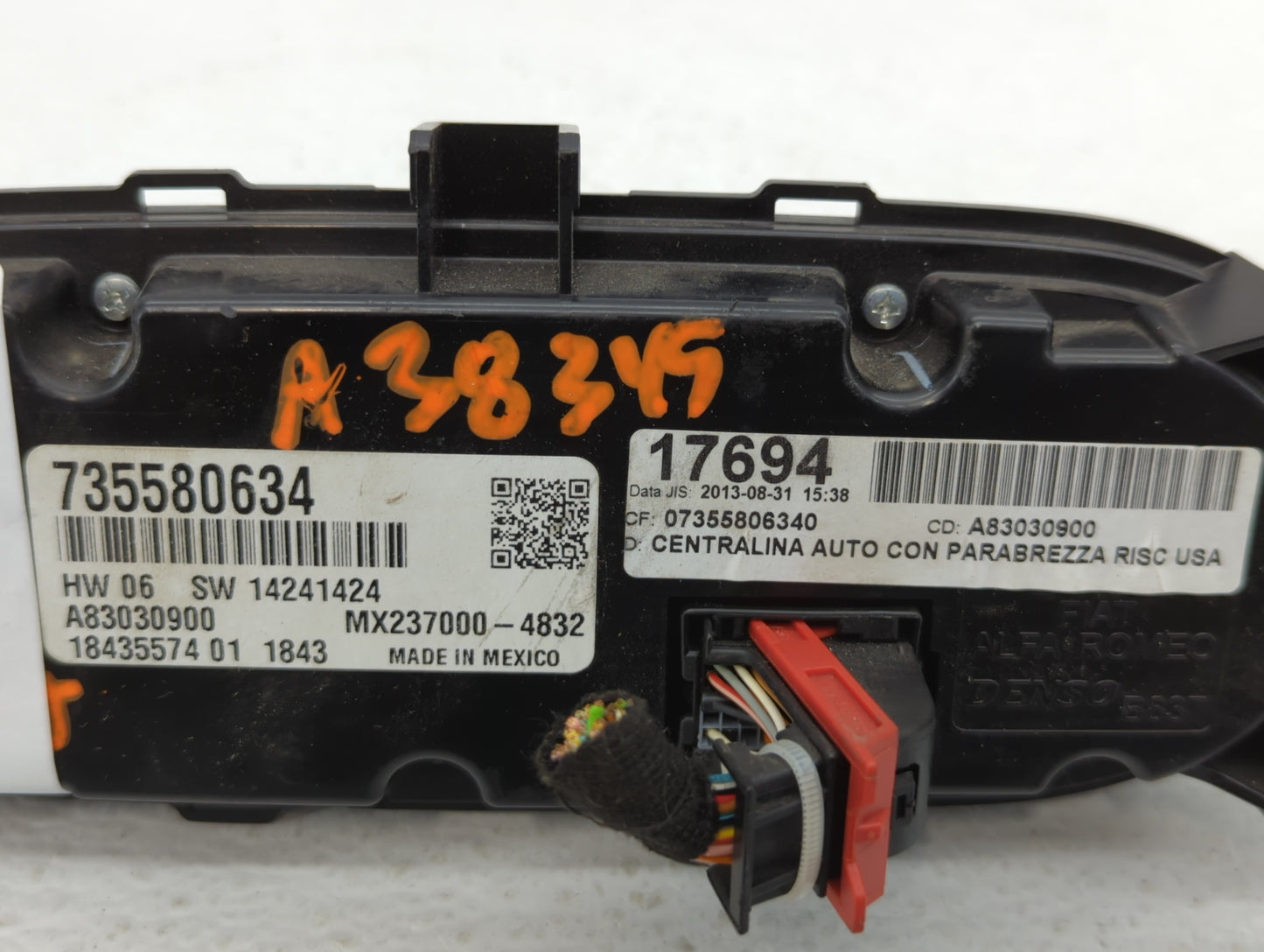 2014 Fiat 500 Climate Control Module Temperature AC/Heater Replacement P/N:735580634 Fits OEM Used Auto Parts - Oemusedautop