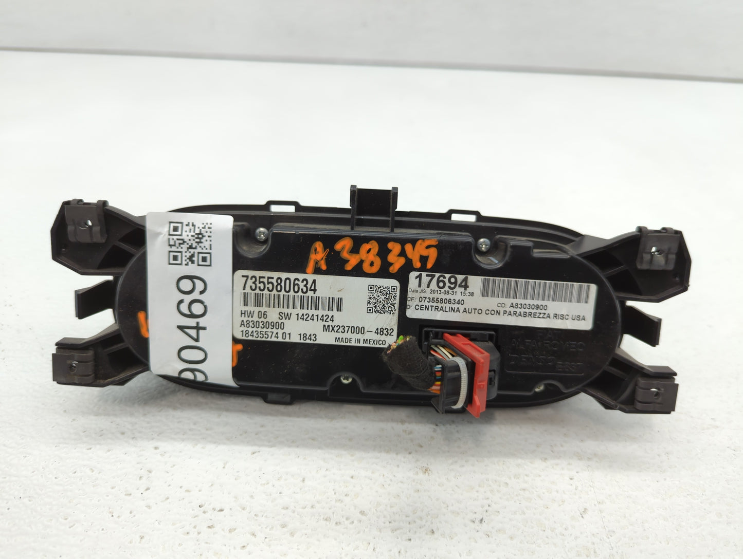 2014 Fiat 500 Climate Control Module Temperature AC/Heater Replacement P/N:735580634 Fits OEM Used Auto Parts - Oemusedautop