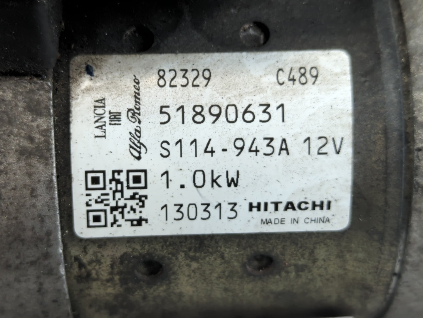 2014-2017 Fiat 500 Car Starter Motor Solenoid OEM P/N:51890631 82329 C489 Fits Fits 2014 2015 2016 2017 2018 OEM Used Auto P