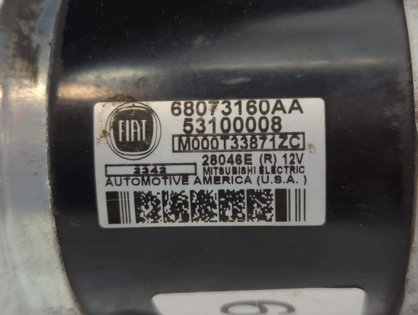 2014-2017 Fiat 500 Car Starter Motor Solenoid OEM P/N:53100008 6807316AA Fits Fits 2014 2015 2016 2017 2018 OEM Used Auto Pa