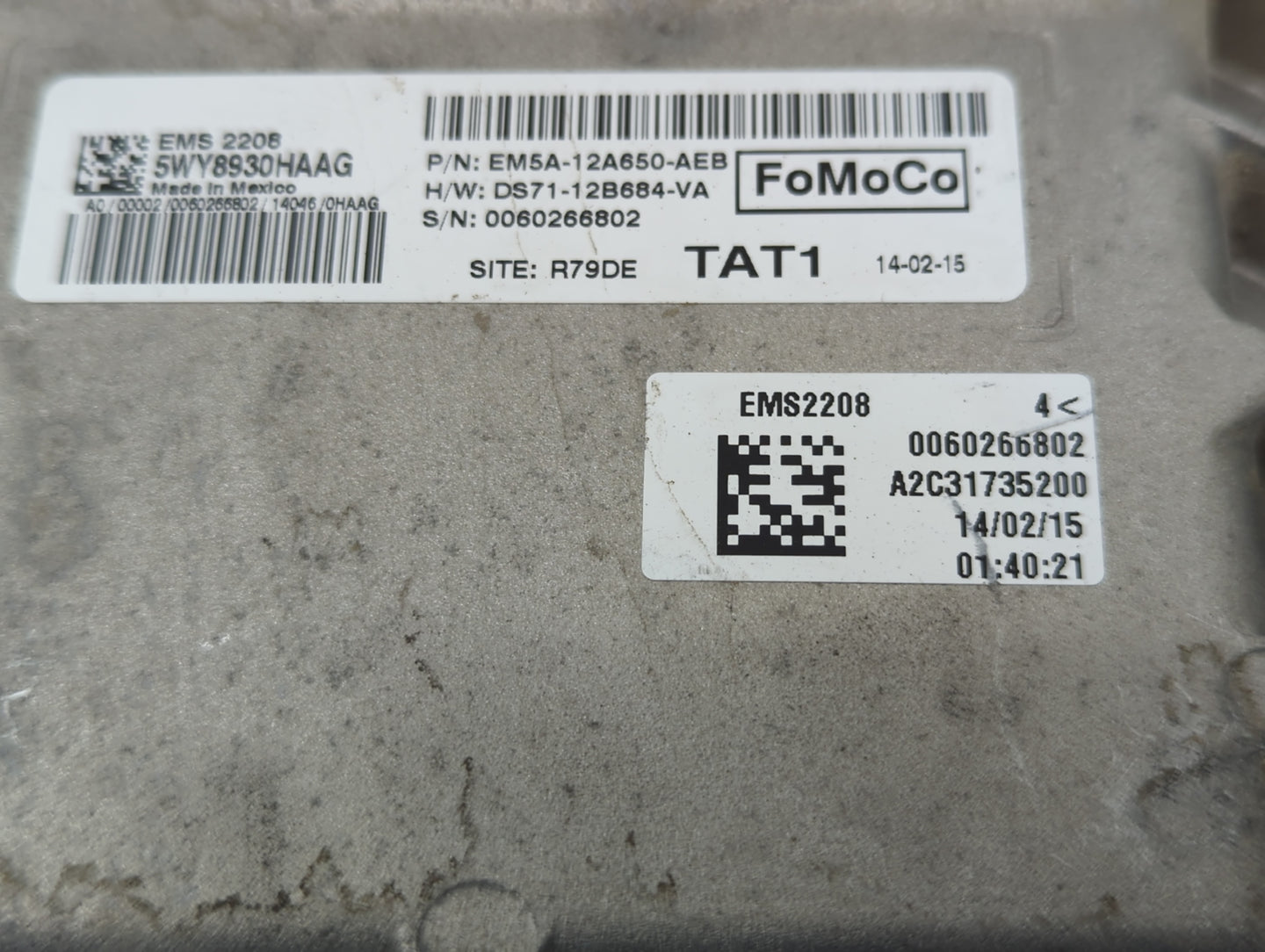 2014-2016 Ford C-Max PCM Engine Control Computer ECU ECM PCU OEM P/N:EM5A-12A650-AEB Fits Fits 2014 2015 2016 OEM Used Auto 