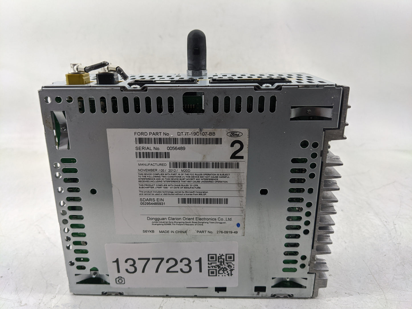 2013-2014 Ford Edge Radio AM FM Cd Player Receiver Replacement P/N:DT4T-19C107-BB Fits Fits 2013 2014 OEM Used Auto Parts - 