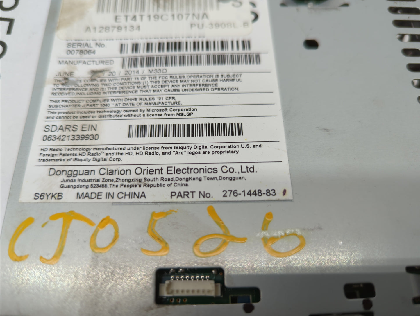 2014-2014 Ford Edge Am Fm Cd Player Radio Receiver - Oemusedautoparts1.com
