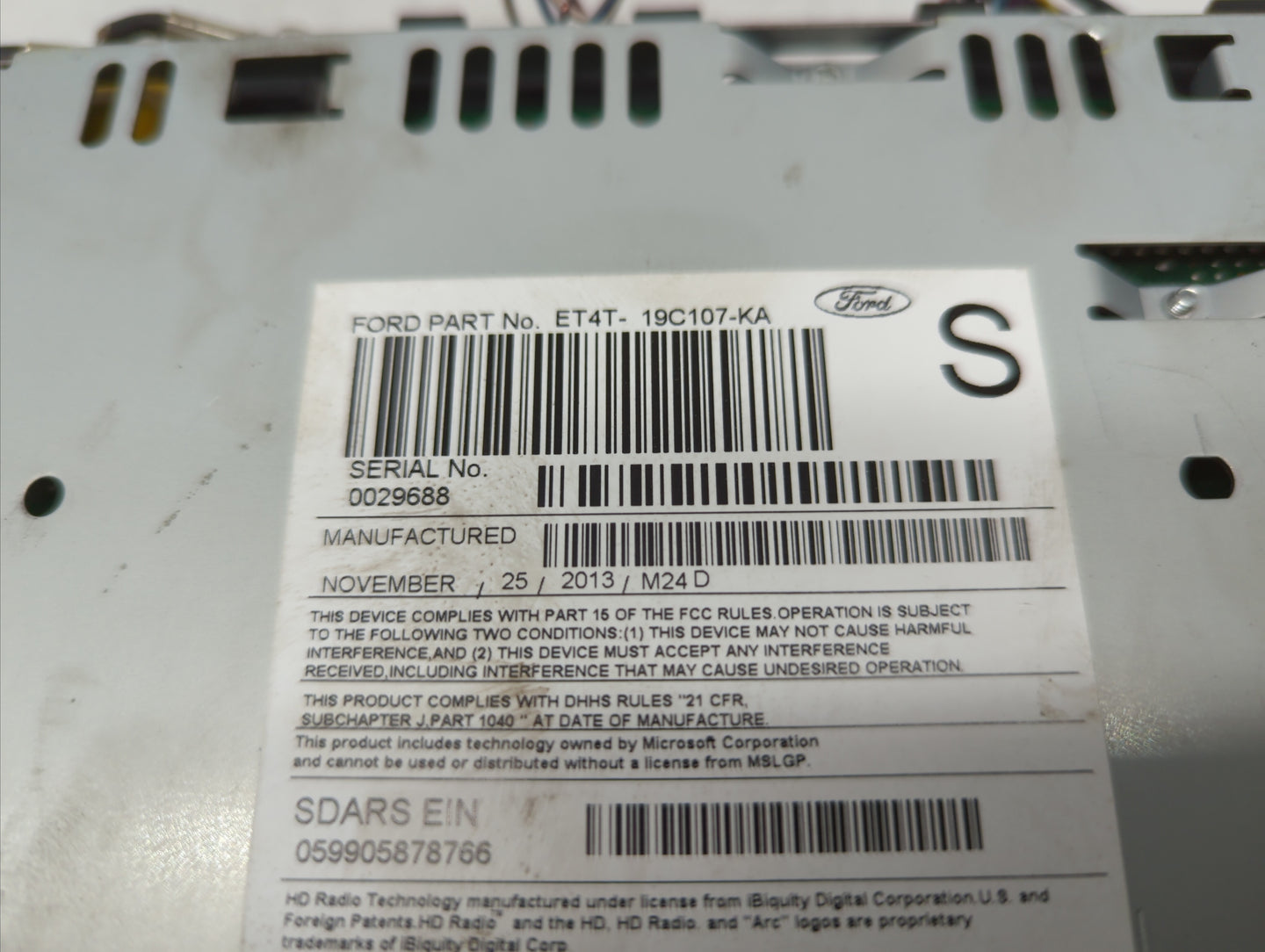 2014-2014 Ford Edge Am Fm Cd Player Radio Receiver - Oemusedautoparts1.com