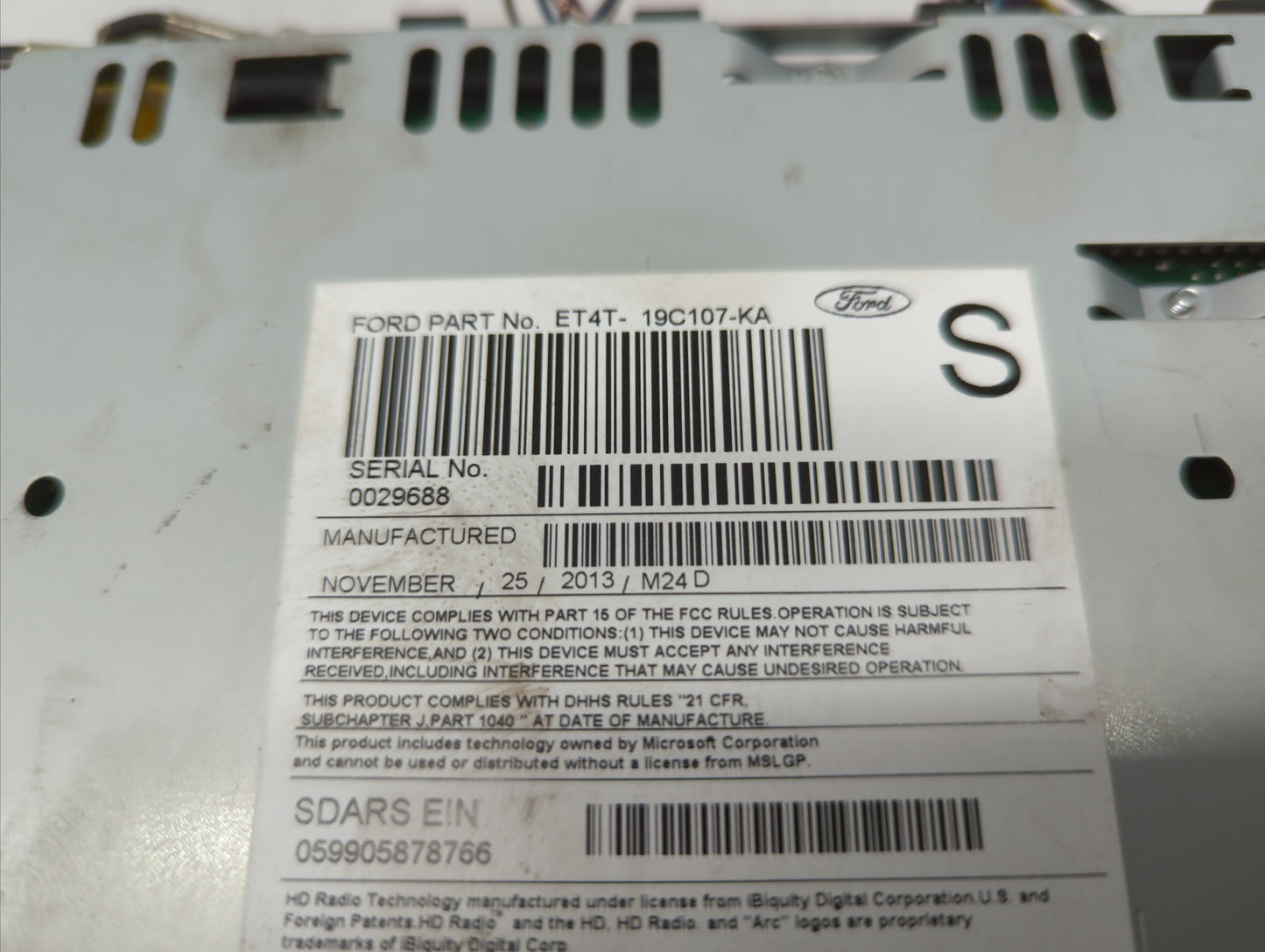 2014-2014 Ford Edge Am Fm Cd Player Radio Receiver - Oemusedautoparts1.com