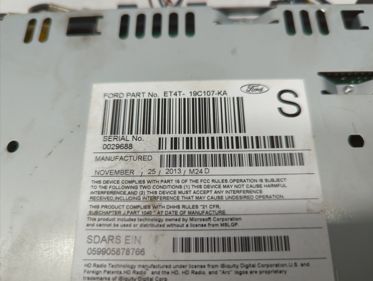 2014-2014 Ford Edge Am Fm Cd Player Radio Receiver 353690 - Oemusedautoparts1.com