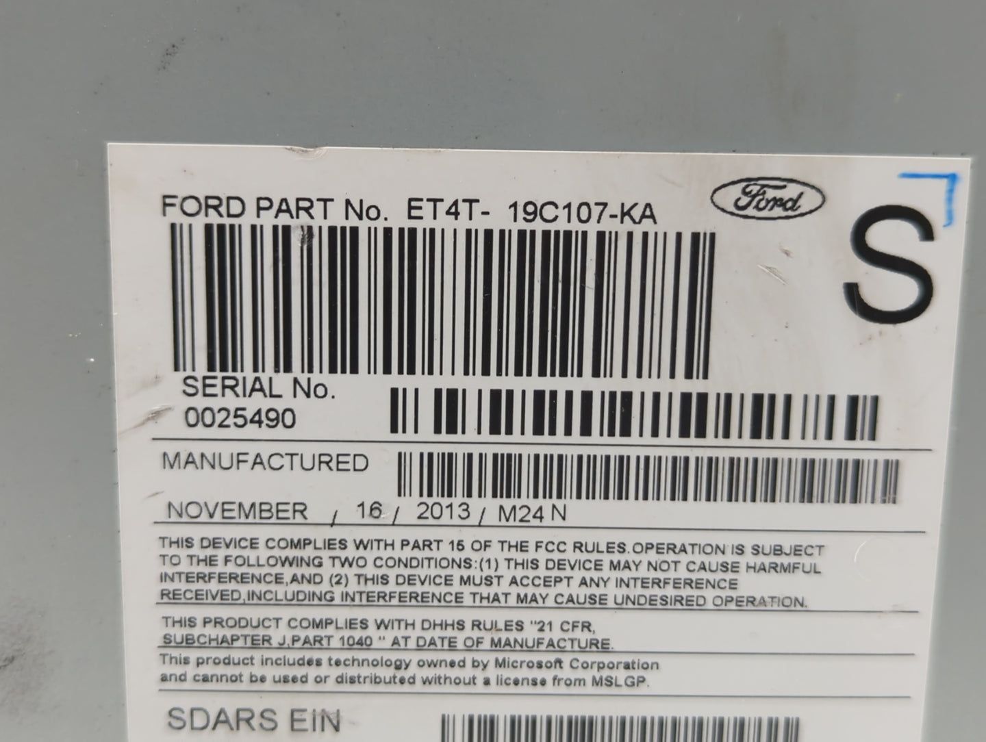 2014-2014 Ford Edge Am Fm Cd Player Radio Receiver - Oemusedautoparts1.com