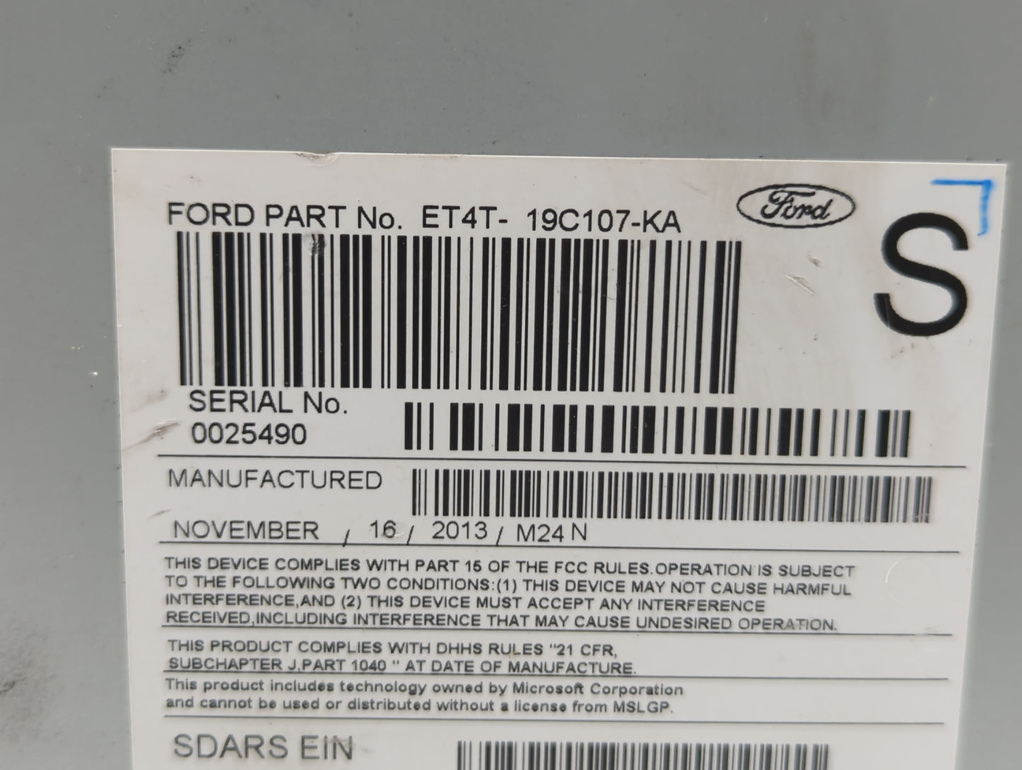 2014-2014 Ford Edge Am Fm Cd Player Radio Receiver - Oemusedautoparts1.com