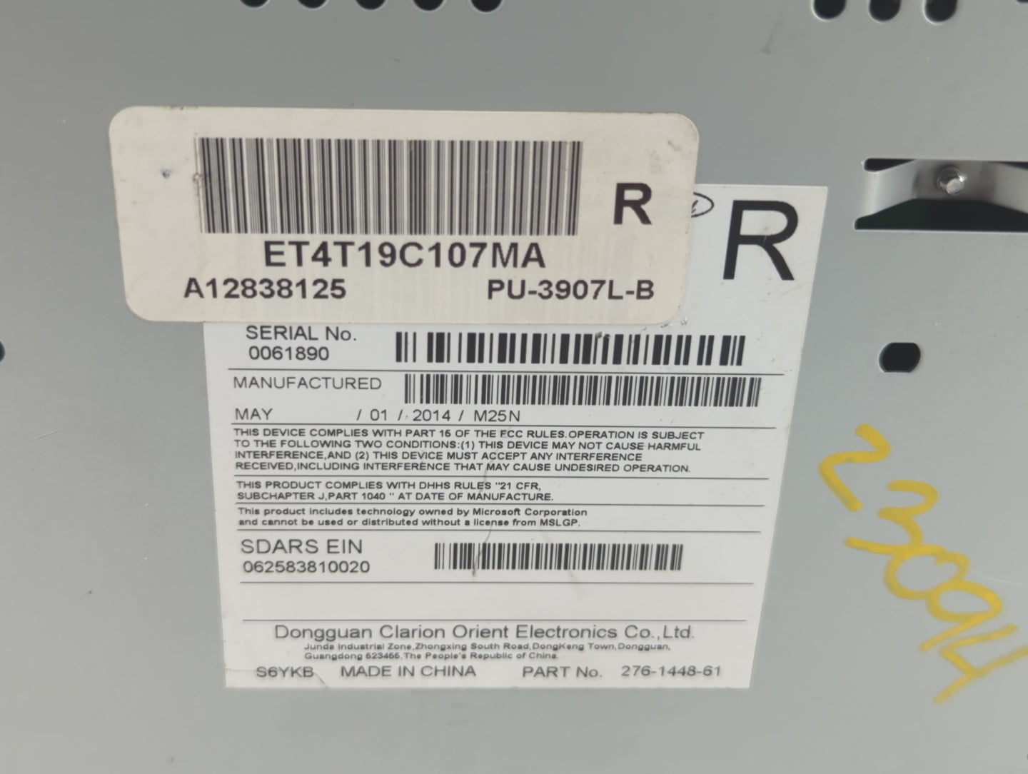 2014 Ford Edge Radio AM FM Cd Player Receiver Replacement P/N:ET4T-19C107-KA ET4T-19C107-NA, ET4T-19C107-MA Fits Fits 2015 O
