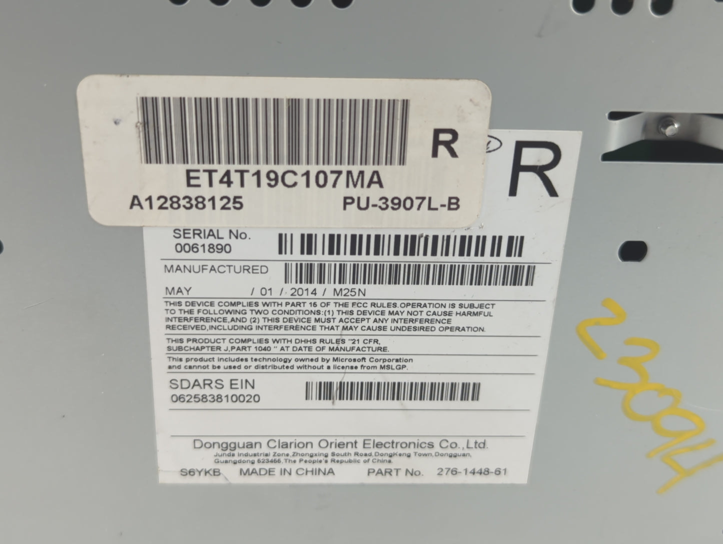 2014 Ford Edge Radio AM FM Cd Player Receiver Replacement P/N:ET4T-19C107-KA ET4T-19C107-NA, ET4T-19C107-MA Fits Fits 2015 O