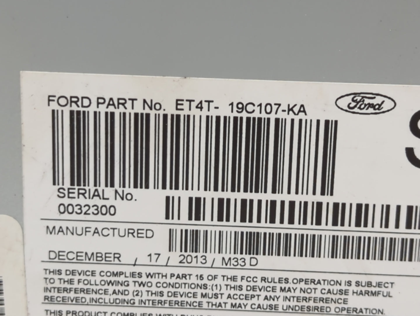 2014-2014 Ford Edge Am Fm Cd Player Radio Receiver - Oemusedautoparts1.com