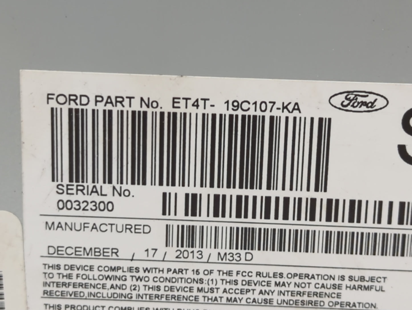 2014-2014 Ford Edge Am Fm Cd Player Radio Receiver - Oemusedautoparts1.com