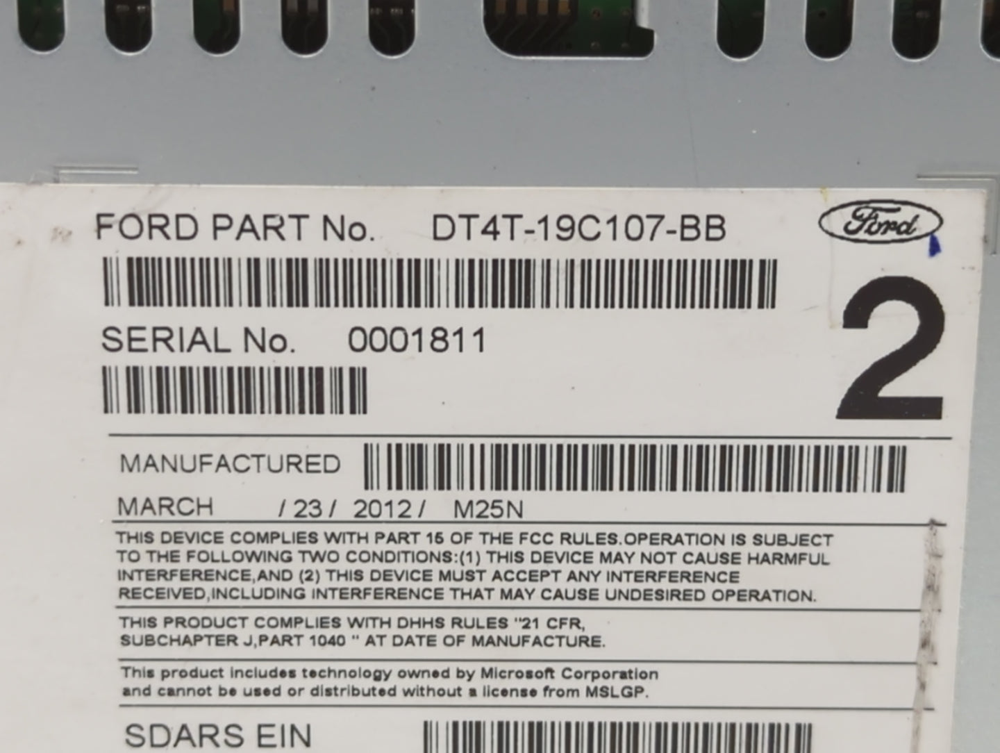 2013-2014 Ford Edge Am Fm Cd Player Radio Receiver - Oemusedautoparts1.com