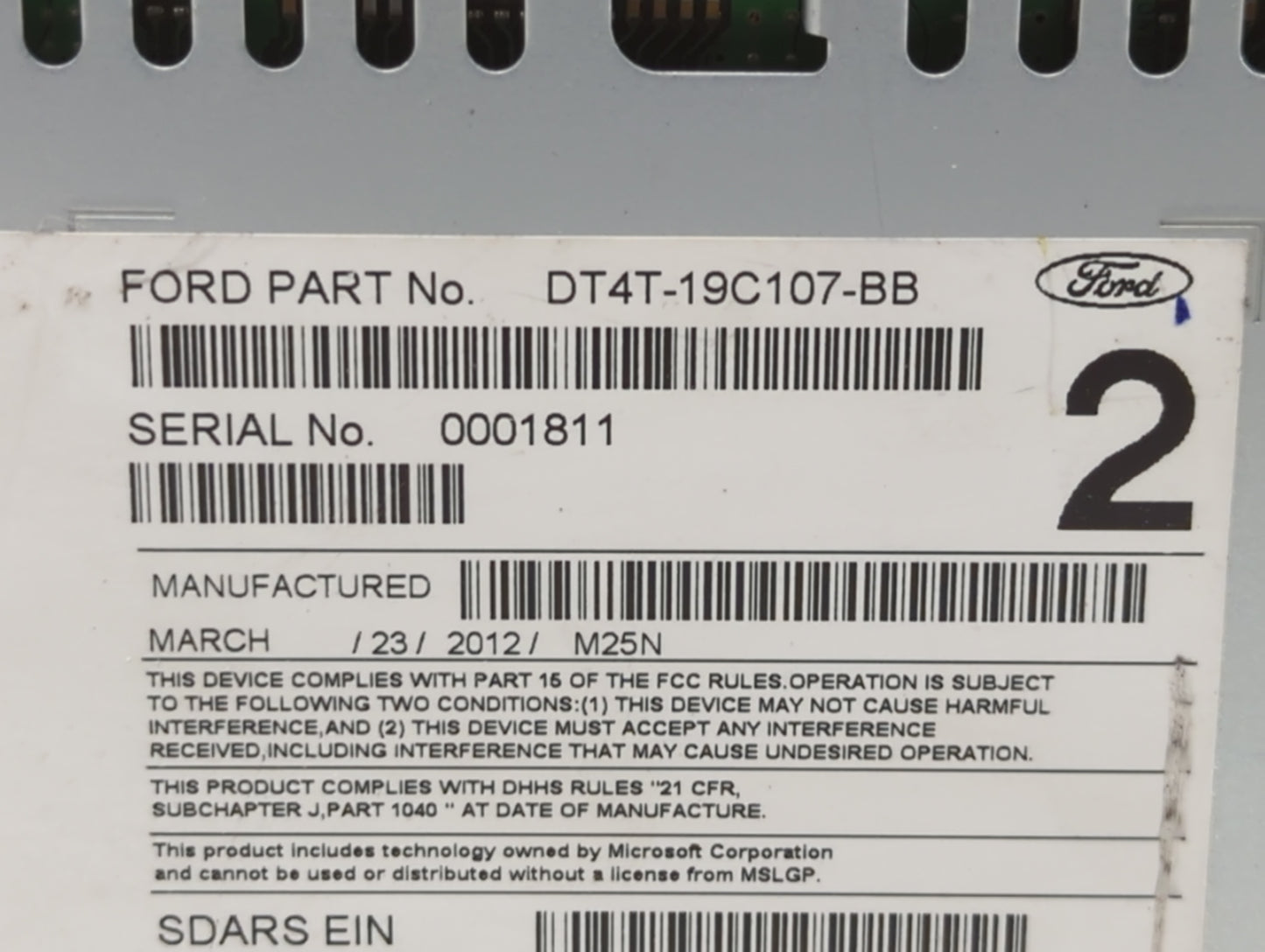 2013-2014 Ford Edge Am Fm Cd Player Radio Receiver - Oemusedautoparts1.com