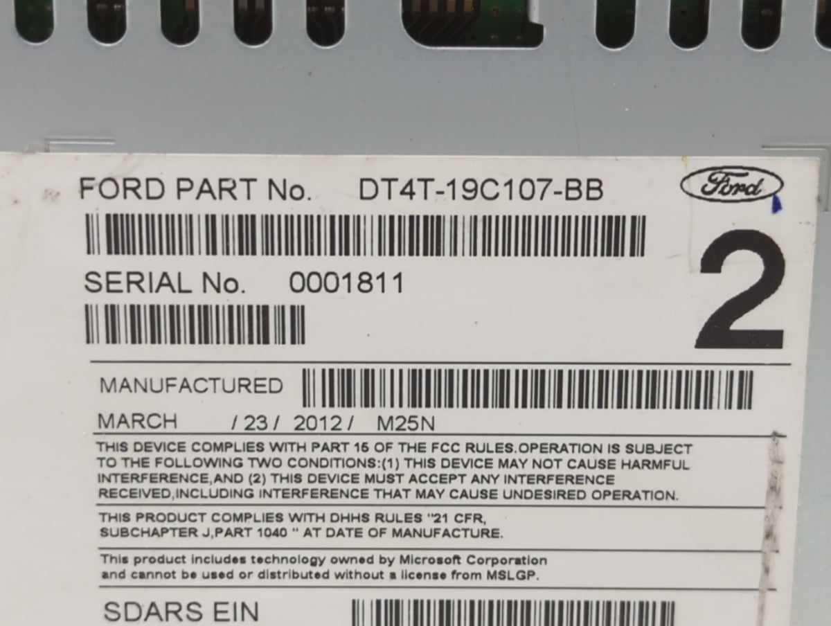2013-2014 Ford Edge Am Fm Cd Player Radio Receiver 522425 - Oemusedautoparts1.com