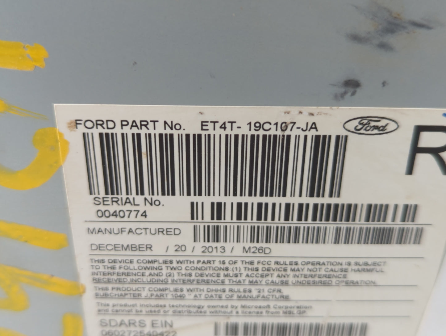 2014-2014 Ford Edge Am Fm Cd Player Radio Receiver - Oemusedautoparts1.com