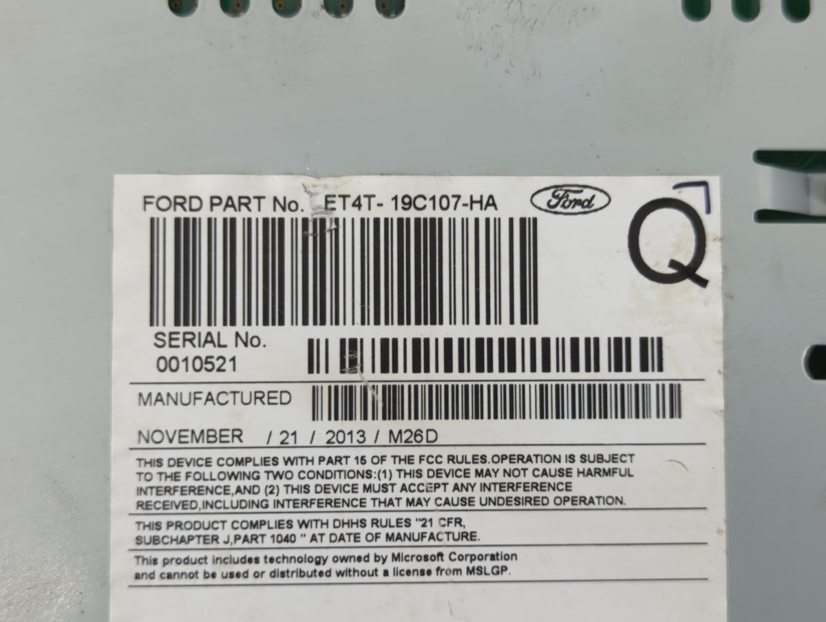 2013-2015 Ford Edge Am Fm Cd Player Radio Receiver 554587 - Oemusedautoparts1.com
