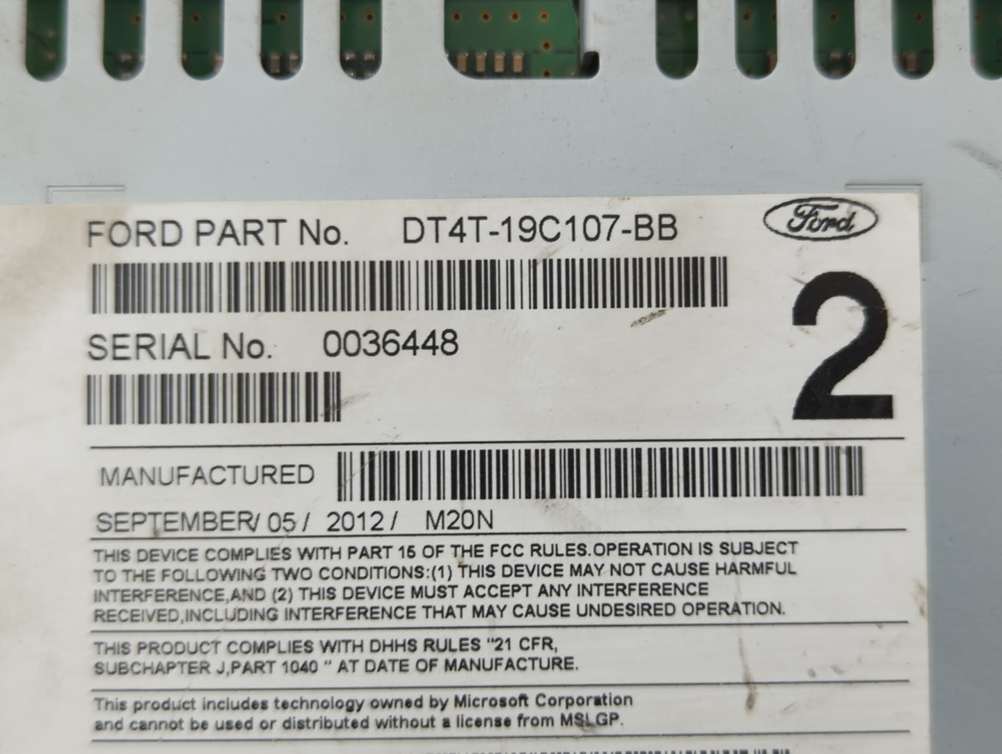 2014 Ford Edge Radio AM FM Cd Player Receiver Replacement P/N:DT4T-19C107-BB Fits OEM Used Auto Parts - Oemusedautoparts1.co