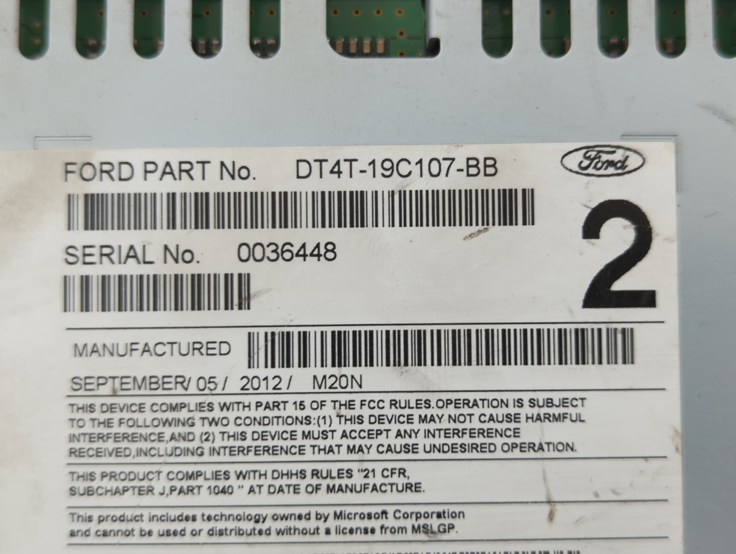 2014 Ford Edge Radio AM FM Cd Player Receiver Replacement P/N:DT4T-19C107-BB Fits OEM Used Auto Parts - Oemusedautoparts1.co