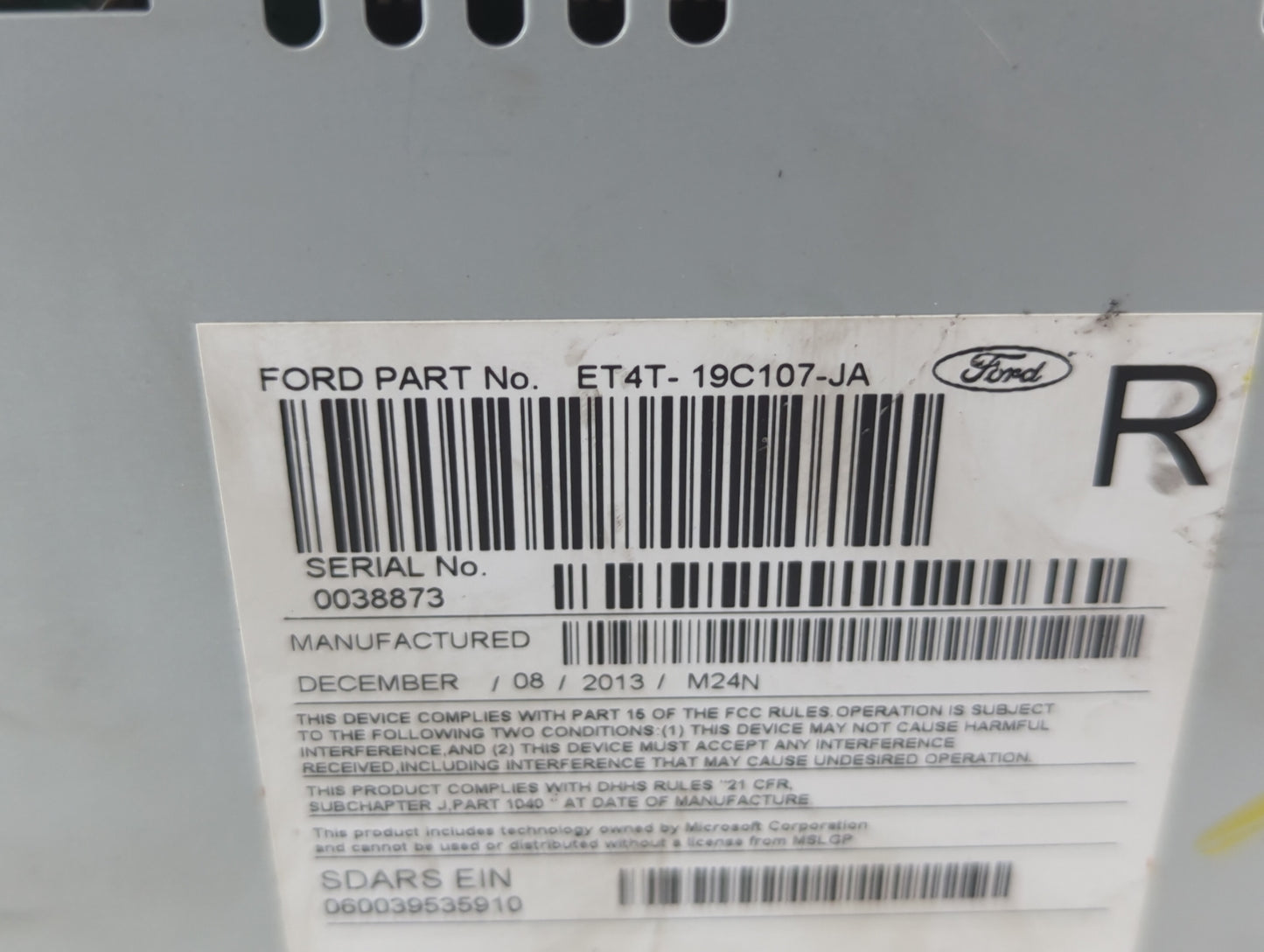2014-2014 Ford Edge Am Fm Cd Player Radio Receiver - Oemusedautoparts1.com