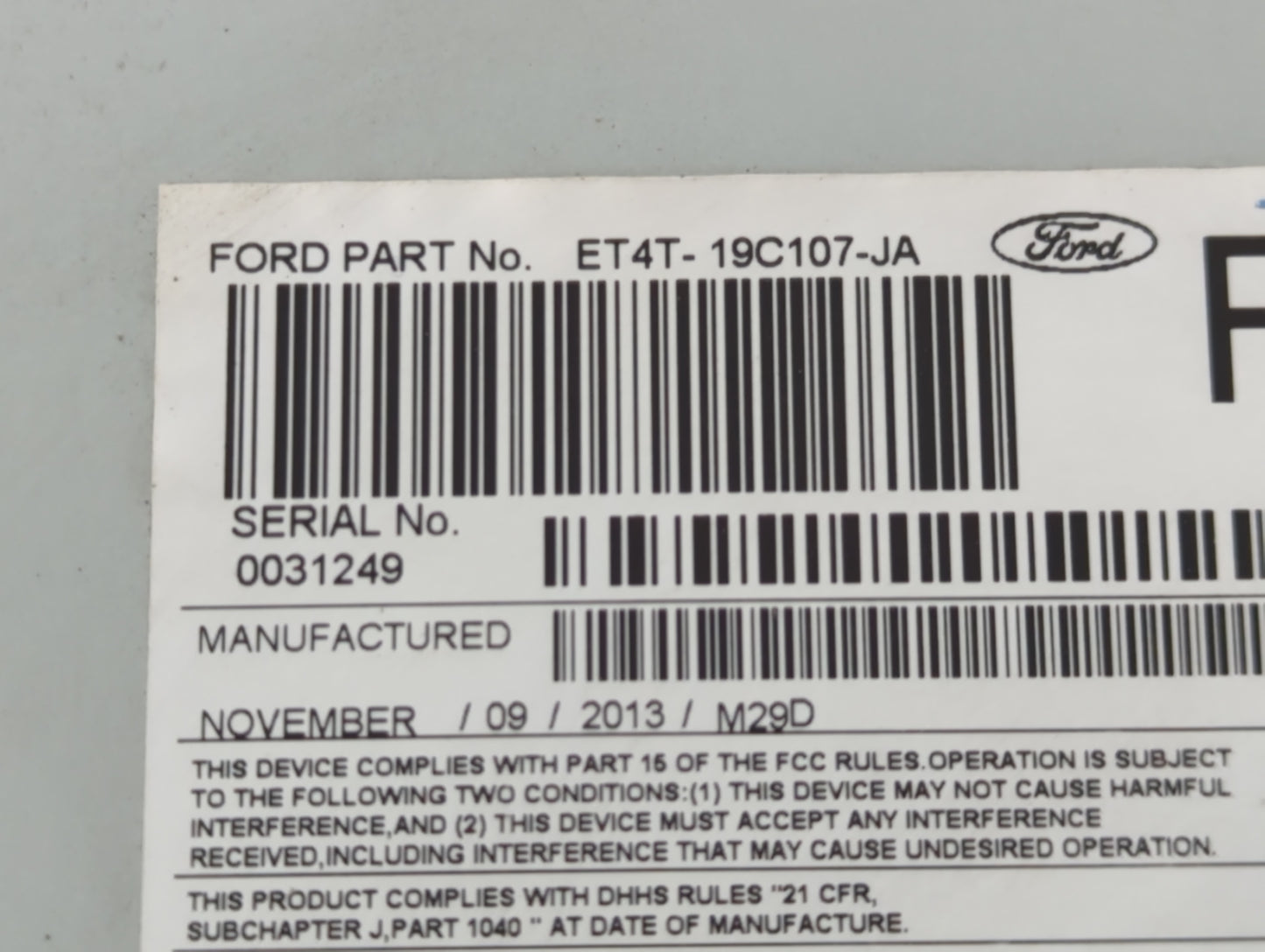 2014-2014 Ford Edge Am Fm Cd Player Radio Receiver - Oemusedautoparts1.com