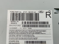 2014 Ford Edge Radio AM FM Cd Player Receiver Replacement P/N:ET4T-19C107-JA Fits OEM Used Auto Parts - Oemusedautoparts1.co