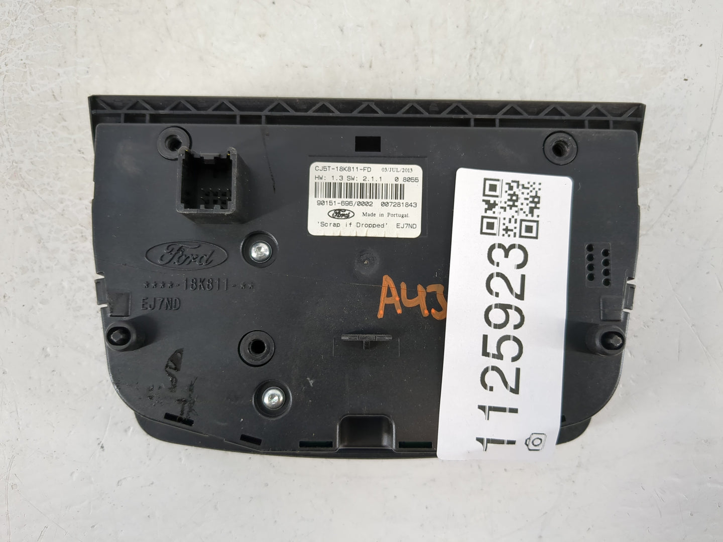 2013-2016 Ford Escape Radio AM FM Cd Player Receiver Replacement P/N:CJ5T-18K811 FD Fits Fits 2013 2014 2015 2016 OEM Used A
