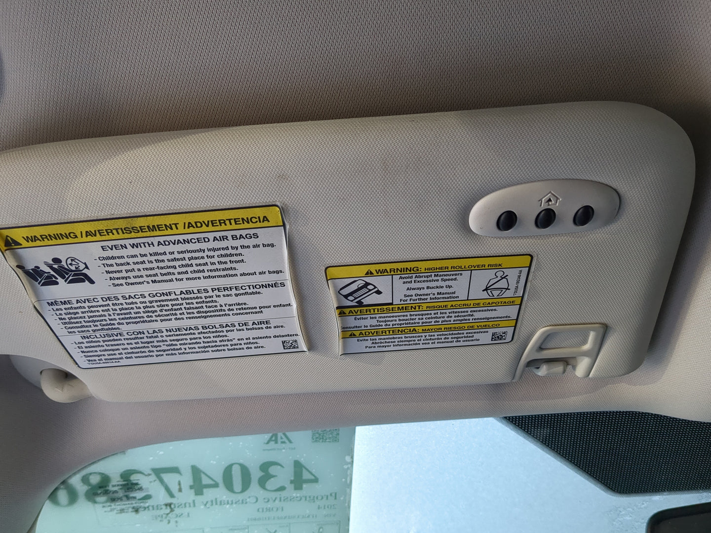 2013-2019 Ford Escape Sun Visor Shade Replacement Driver Left Mirror Fits Fits 2013 2014 2015 2016 2017 2018 2019 OEM Used A